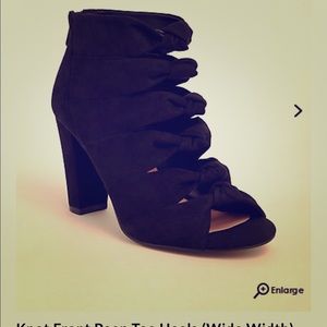Knot front peep toe heels